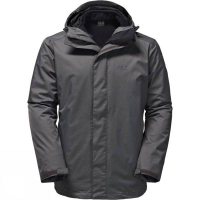 Chaquetas Jack Wolfskin Beerenberg Sky 3-in-1 Hombre - Gris Oscuro - Chile XOD951326